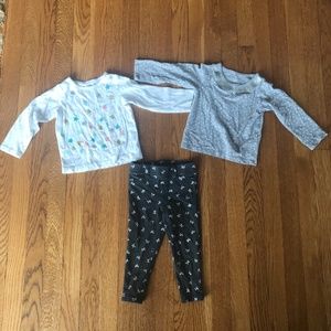 Bundle of Carter's toddler tops and pants, sz 24m